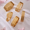 Wholesale Women's Geometric Electroplated Stainless Steel Small Leaf Hollow Buckle Bracelet