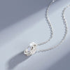 Wholesale Women's Geometric Epoxy Silver Star Ring Couple Necklace With Double Ring Clavicle Chain And Pendant