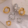 Wholesale Women's Geometric Exaggerated Oval Hollow Electroplated Titanium Steel Ring