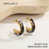 Wholesale Women's Geometric Fashion 18K Electroplated Resin Cshaped Earrings