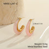 Wholesale Women's Geometric Fashion 18K Electroplated Resin Cshaped Earrings