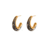 Wholesale Women's Geometric Fashion 18K Electroplated Resin Cshaped Earrings