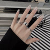 Wholesale Women's Geometric Fashion Simple Plain Opening Adjustable Ring Three Piece Hand Jewelry Set With Electroplating