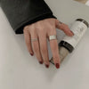 Wholesale Women's Geometric Fashion Simple Plain Opening Adjustable Ring Three Piece Hand Jewelry Set With Electroplating