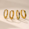Wholesale Women's Geometric Ferris Wheel Colorful Stainless Steel Electroplated Earrings Jewelry