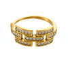 Wholesale Women's Geometric Ferris Wheel Colorful Zircon Ring Light Luxury Cold Style Stainless Steel 18K Real Gold Electroplated