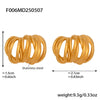 Wholesale Women's Geometric Ferris Wheel Cshaped Stainless Steel Electroplated Multilayered Line Wrapped Earrings