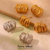 Wholesale Women's Geometric Ferris Wheel Cshaped Stainless Steel Electroplated Multilayered Line Wrapped Earrings
