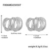 Wholesale Women's Geometric Ferris Wheel Cshaped Stainless Steel Electroplated Multilayered Line Wrapped Earrings