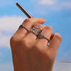 Wholesale Women's Geometric Ferris Wheel Exaggerated Wide Irregular Branchshaped Stainless Steel Goldplated Ring