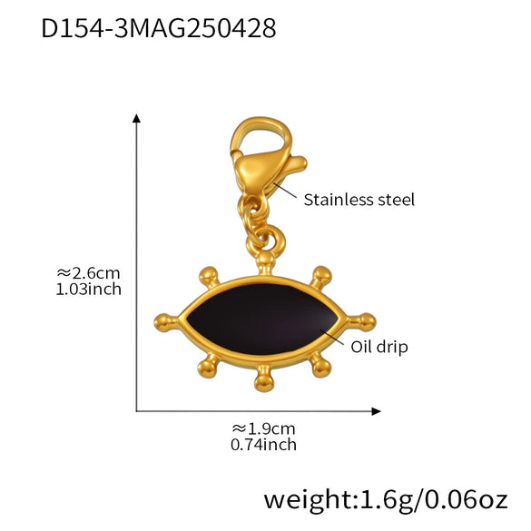 Wholesale Women's Geometric Ferris Wheel Heart Enamel Multiaccessory Necklace 18K Gold Plated Stainless Steel And Titanium Steel