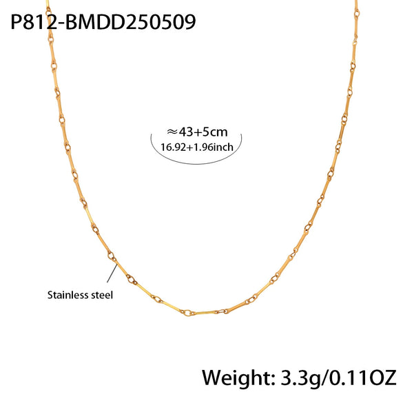 Wholesale Women's Geometric Ferris Wheel Heart Enamel Multiaccessory Necklace 18K Gold Plated Stainless Steel And Titanium Steel