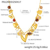 Wholesale Women's Geometric Ferris Wheel Heart Enamel Multiaccessory Necklace 18K Gold Plated Stainless Steel And Titanium Steel