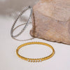 Wholesale Women's Geometric Ferris Wheel Inlaid Zircon Stainless Steel Shell Beads Pvd Vacuum Goldplated Electroplated Bracelet