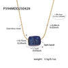 Wholesale Women's Geometric Ferris Wheel Lapis Lazuli Pendant Necklace In Stainless Steel And Titanium Steel With Gold Electroplating