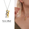 Wholesale Women's Geometric Ferris Wheel Love Hug Detachable Necklace With O Word Chain Titanium Steel Electroplated