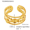 Wholesale Women's Geometric Ferris Wheel Opening Love Stainless Steel 18K Gold Plated Finger Ring