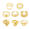 Wholesale Women's Geometric Ferris Wheel Opening Love Stainless Steel 18K Gold Plated Finger Ring