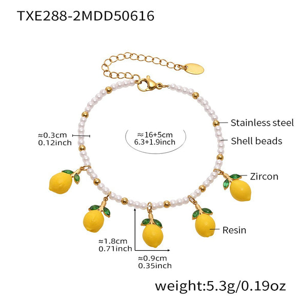 Wholesale Women's Geometric Ferris Wheel Pearl Stainless Steel Electroplated Bracelet Diy Accessories Set