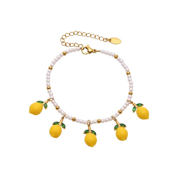 Wholesale Women's Geometric Ferris Wheel Pearl Stainless Steel Electroplated Bracelet Diy Accessories Set