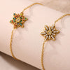 Wholesale Women's Geometric Ferris Wheel Snowflake Bracelet Titanium Steel 18K Gold Pvd Plated Jewelry