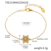 Wholesale Women's Geometric Ferris Wheel Snowflake Bracelet Titanium Steel 18K Gold Pvd Plated Jewelry
