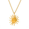 Wholesale Women's Geometric Ferris Wheel Sun Pendant Necklace In Titanium Steel And Stainless Steel With 18K Gold Electroplating