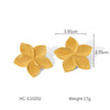 Wholesale Women's Geometric Five Petal Flower Stainless Steel Electroplated Earrings