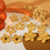 Wholesale Women's Geometric Five Petal Flower Stainless Steel Electroplated Earrings