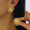 Wholesale Women's Geometric Floral Alloy Electroplated Earrings Accessories