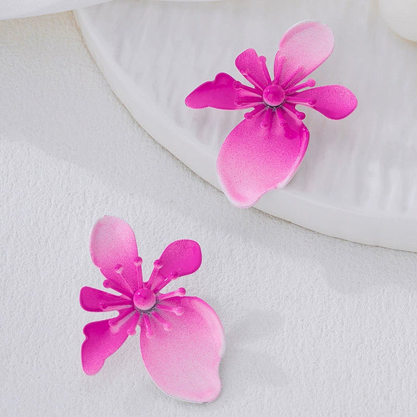 Wholesale Women's Geometric Floral Alloy Electroplated Earrings Accessories