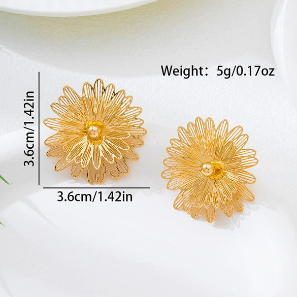 Wholesale Women's Geometric Floral Alloy Electroplated Earrings Accessories