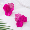Wholesale Women's Geometric Floral Hollowout Alloy Electroplated Earrings Jewelry Accessories