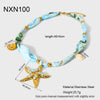 Wholesale Women's Geometric Floral Starfish Stainless Steel 18K Goldplated Necklace