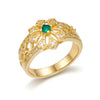 Wholesale Women's Geometric Flower Copper Zircon Electroplated Ring