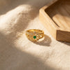 Wholesale Women's Geometric Flower Copper Zircon Electroplated Ring
