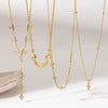 Wholesale Women's Geometric Flower Drop Shape Stainless Steel Necklace With Pvd Furnace Vacuum Real Gold Plating