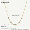 Wholesale Women's Geometric Flower Drop Shape Stainless Steel Necklace With Pvd Furnace Vacuum Real Gold Plating