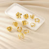 Wholesale Women's Geometric Flower Stainless Steel Gold Plated Open Sunflower Ring