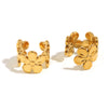 Wholesale Women's Geometric Flower Style 18K Gold Plated Stainless Steel Earrings