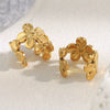 Wholesale Women's Geometric Flower Style 18K Gold Plated Stainless Steel Earrings