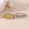 Wholesale Women's Geometric Flower Titanium Steel Ring Inlaid With Gold Light Luxury Jewelry Accessories