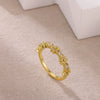 Wholesale Women's Geometric Flower Titanium Steel Ring Inlaid With Gold Light Luxury Jewelry Accessories