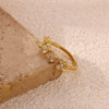 Wholesale Women's Geometric Flower Titanium Steel Ring Inlaid With Gold Light Luxury Jewelry Accessories