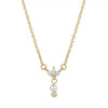 Wholesale Women's Geometric Flowershaped Zircon And Pearl Pendant Necklace With 18K Gold Texture Electroplated Flash O Chain Gentle Chic Style