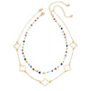 Wholesale Women's Geometric Four Leaf Clover Alloy Electroplated Beaded Necklace And Jewelry Set Accessory