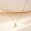 Wholesale Women's Geometric Fourclaw Zircon Pendant Necklace With Real Gold Plating And Calendering Chain