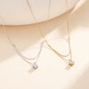 Wholesale Women's Geometric Fourclaw Zircon Pendant Necklace With Real Gold Plating And Calendering Chain
