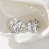 Wholesale Women's Geometric Fourleaf Clover Stainless Steel 18K Gold Electroplated Earrings Fashion Jewelry