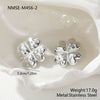 Wholesale Women's Geometric Fourleaf Clover Stainless Steel 18K Gold Electroplated Earrings Fashion Jewelry